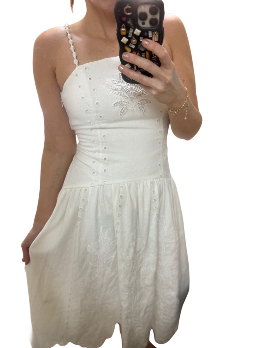 New house of Harlow White Embroidered midi Sundress - Women Sz s